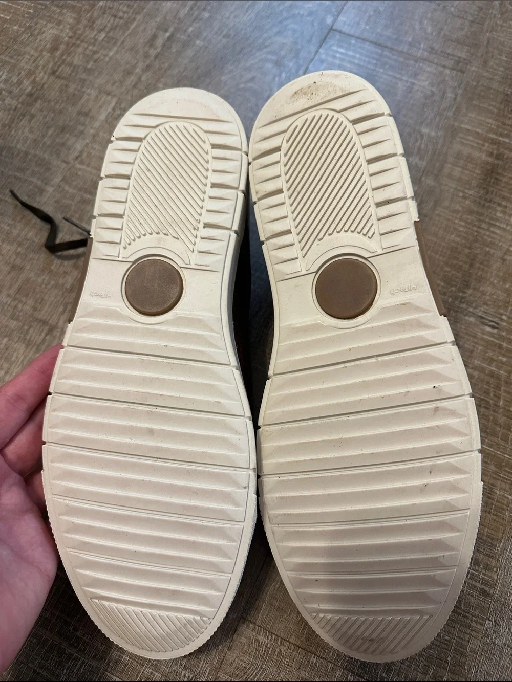 Genuine Deere Skin Brown Leather Lace-Up Sneakers with White Sole